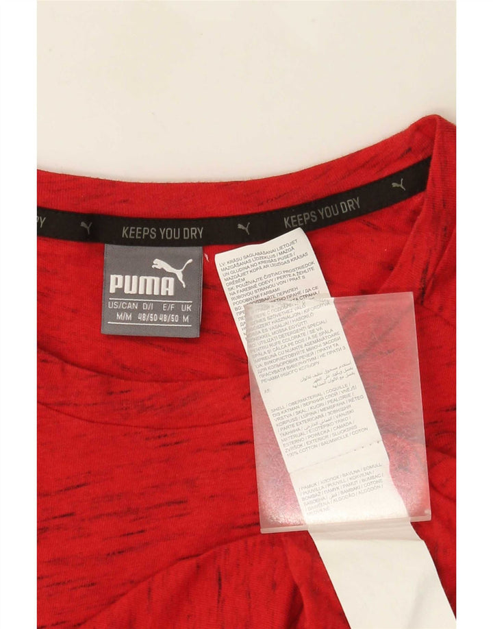 T-shirt da uomo Puma Top in cotone chiazzato rosso medio