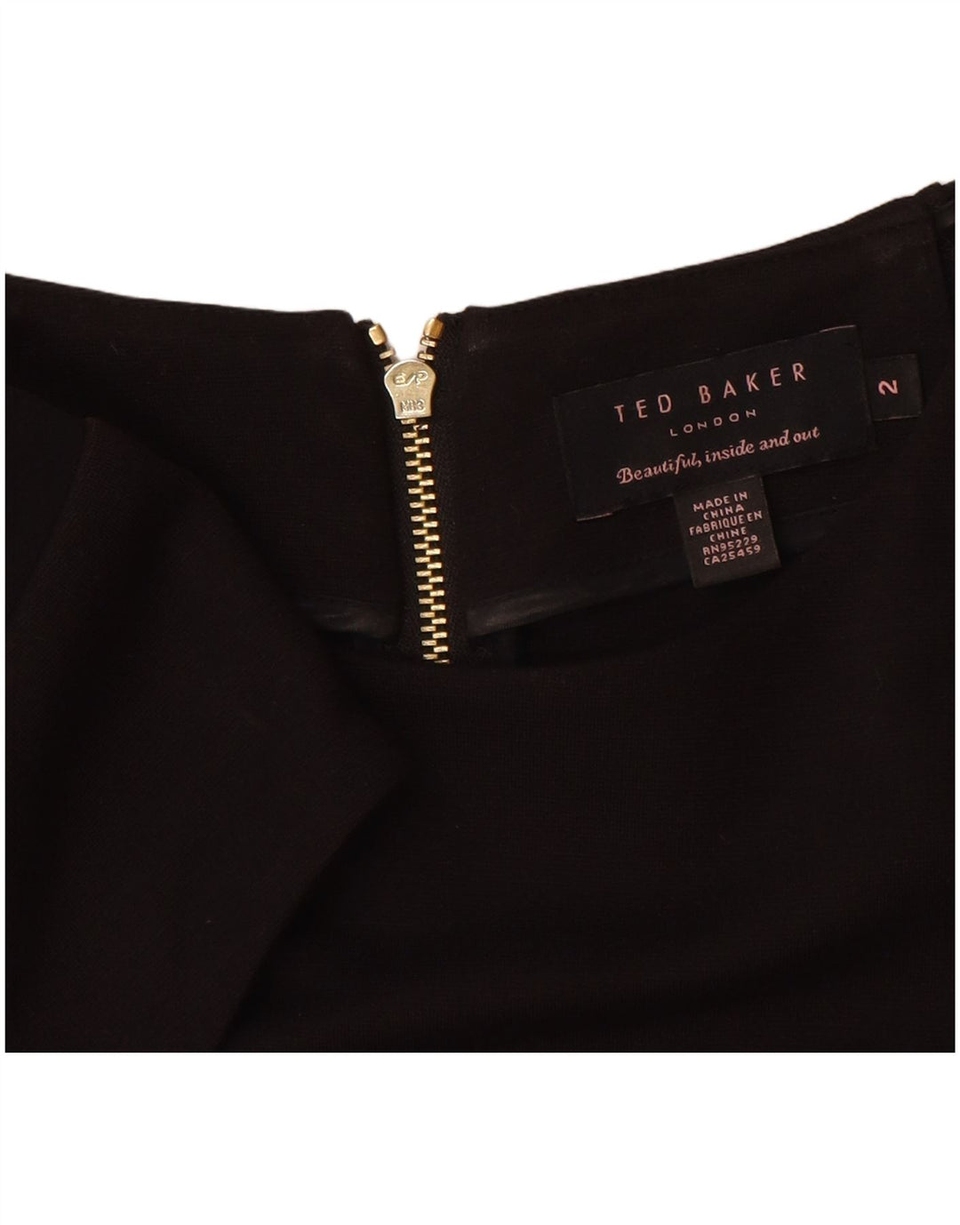 Abito tubino da donna Ted Baker taglia 2 piccolo in viscosa color block nero
