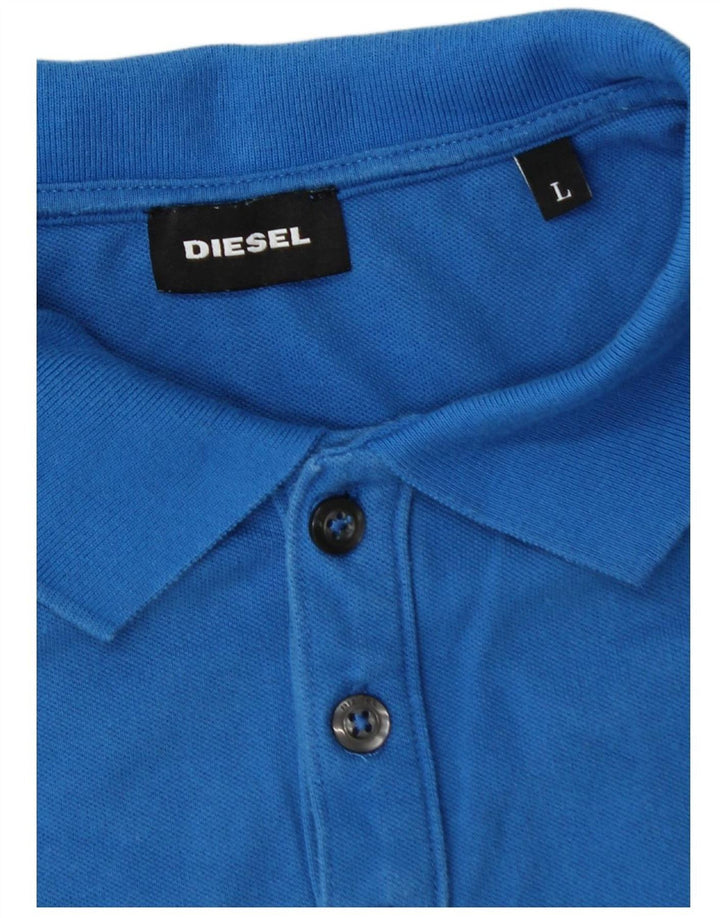 DIESEL Boys Polo Shirt 15-16 Years Large Blue Cotton