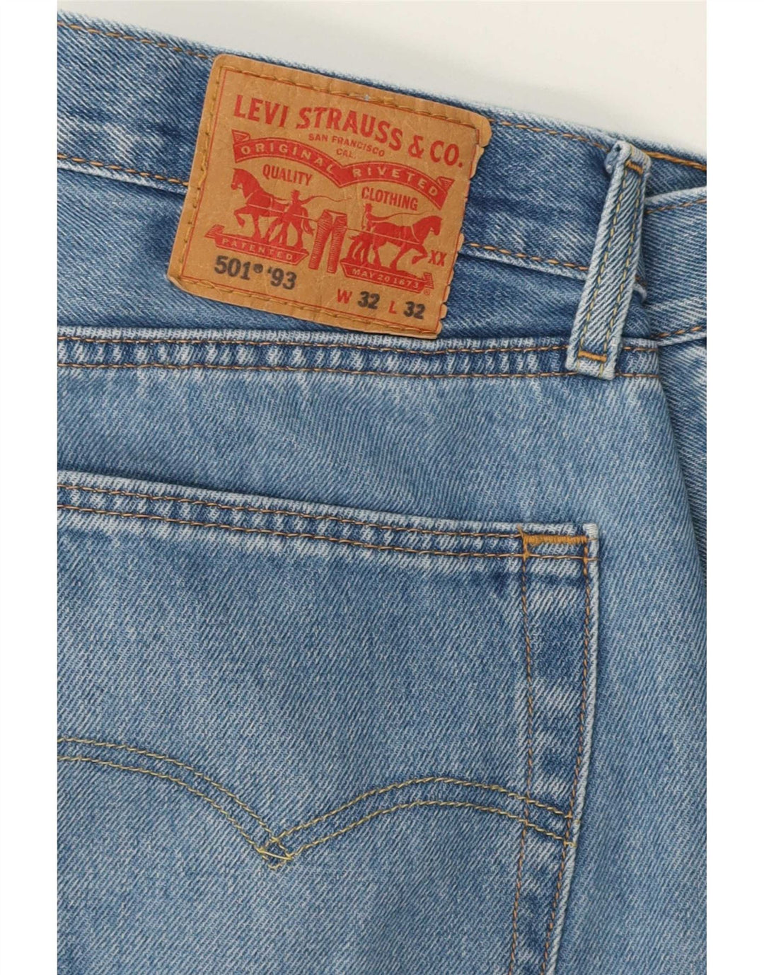 Levi's Uomo 501 Jeans dritti W32 L32 Cotone blu anni '90