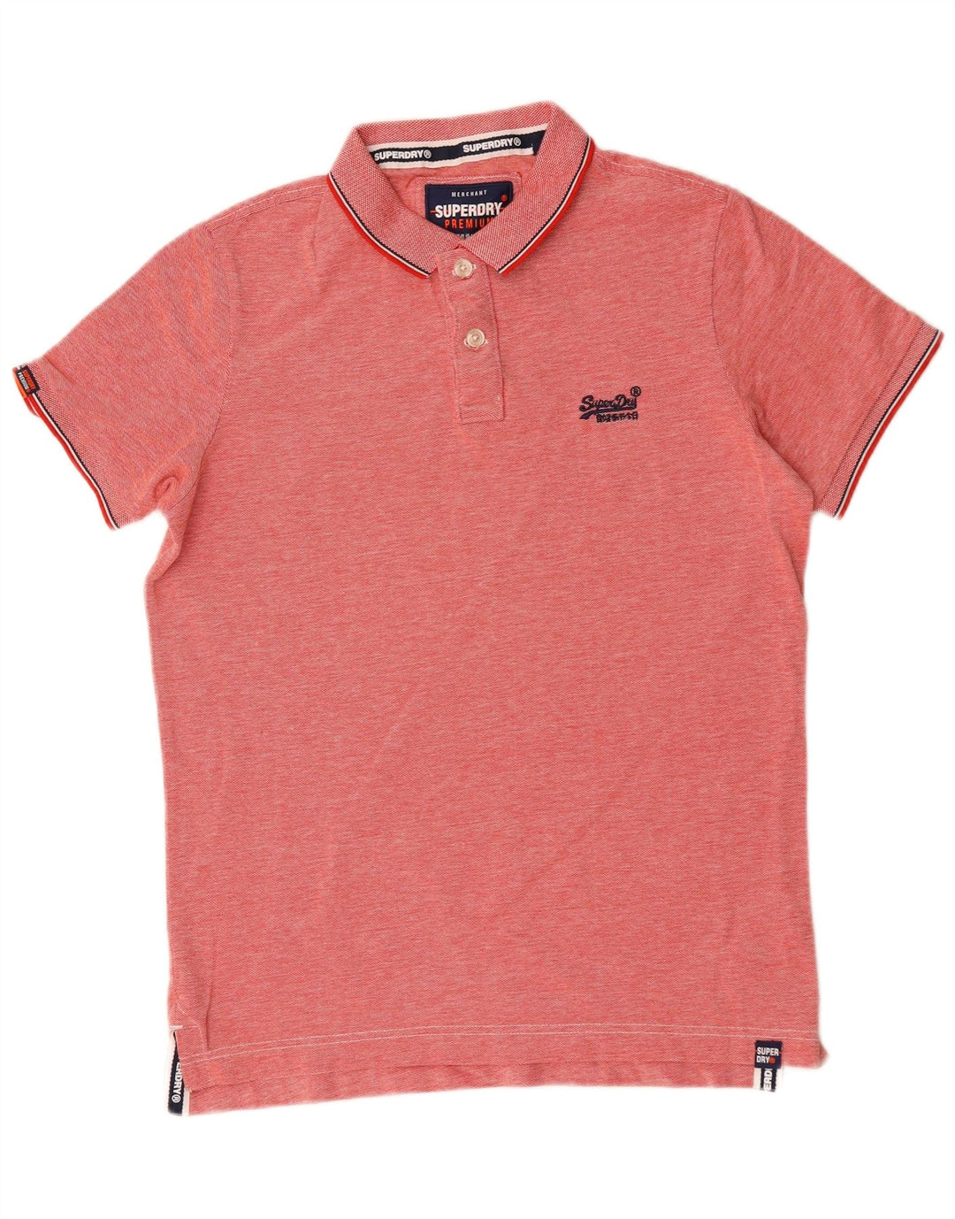 Polo da uomo Superdry grande in cotone chiazzato rosso