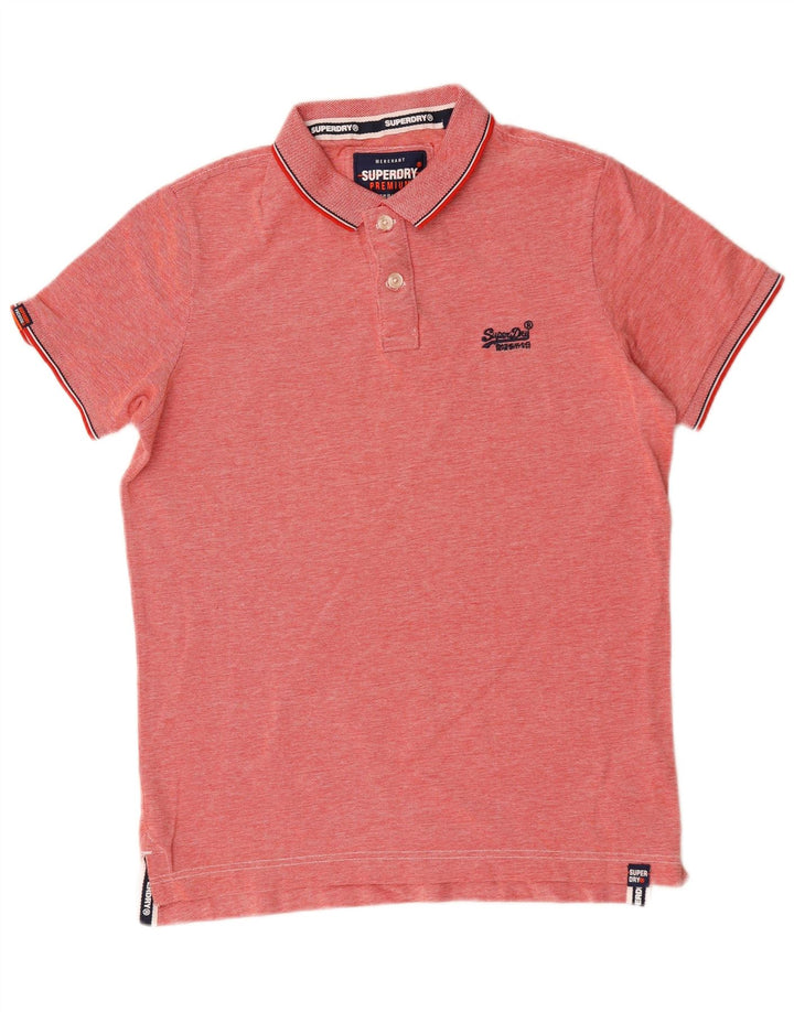 Polo da uomo Superdry grande in cotone chiazzato rosso