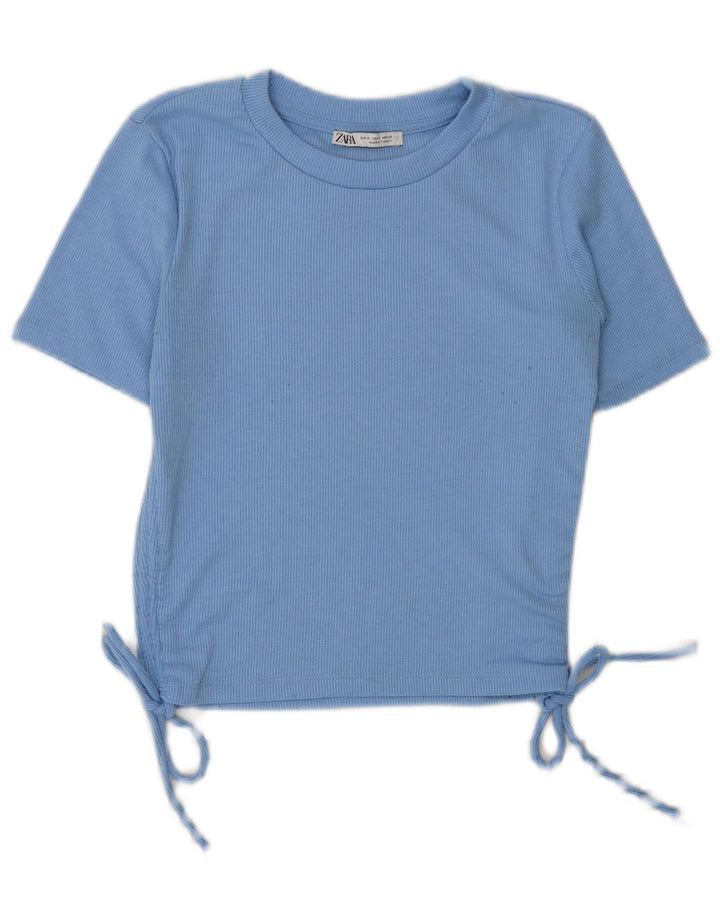 T-shirt corta da donna Zara UK 10 piccola blu