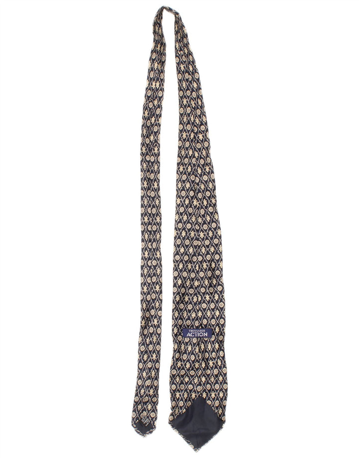 Cravatta Uomo Trussardi Taglia Unica Blu Floreale In Seta Classica