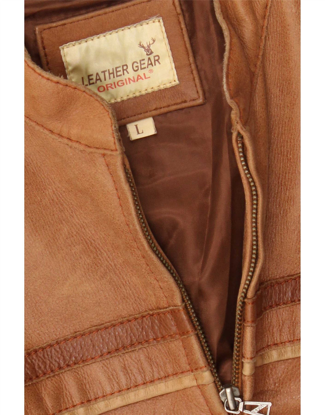 Giacca da pilota in pelle vintage da uomo UK 40 grande marrone