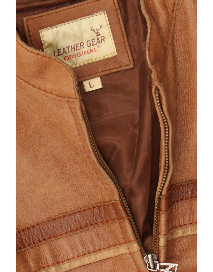 Giacca da pilota in pelle vintage da uomo UK 40 grande marrone