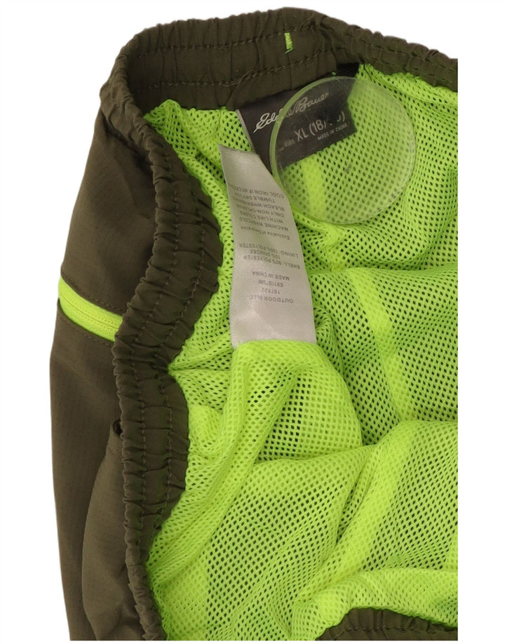 Pantaloncini sportivi da ragazzo Eddie Bauer 15-16 anni XL poliestere kaki