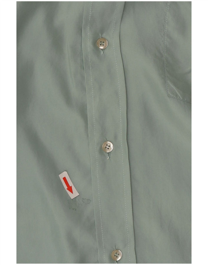 Camicia Uomo Manica Corta BARONI IT 50 Verde Medio In Seta