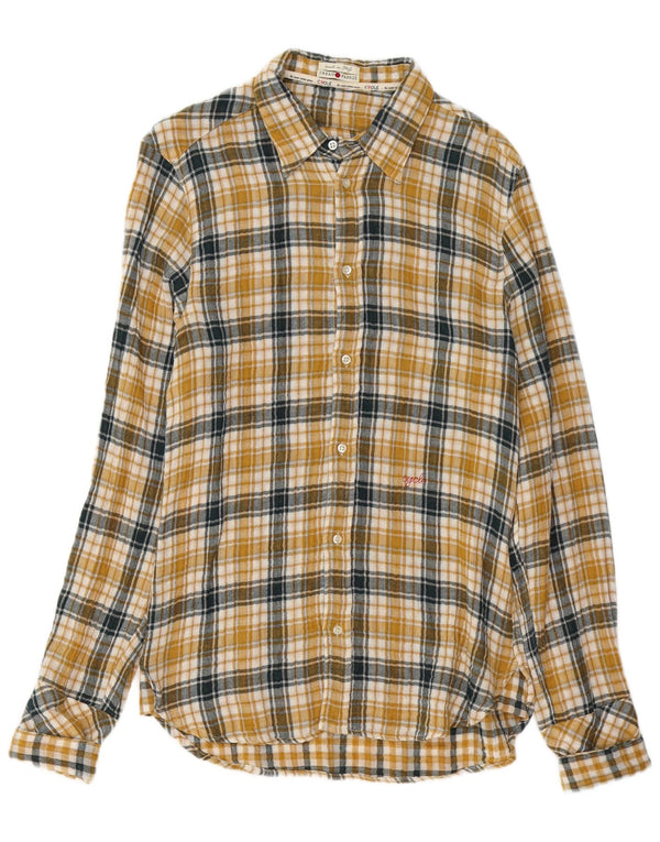 Camicia da uomo Cycle in cotone a quadri grandi gialli