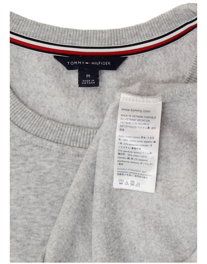 Felpa grafica da donna Tommy Hilfiger Maglione UK 14 Grigio medio chiazzato