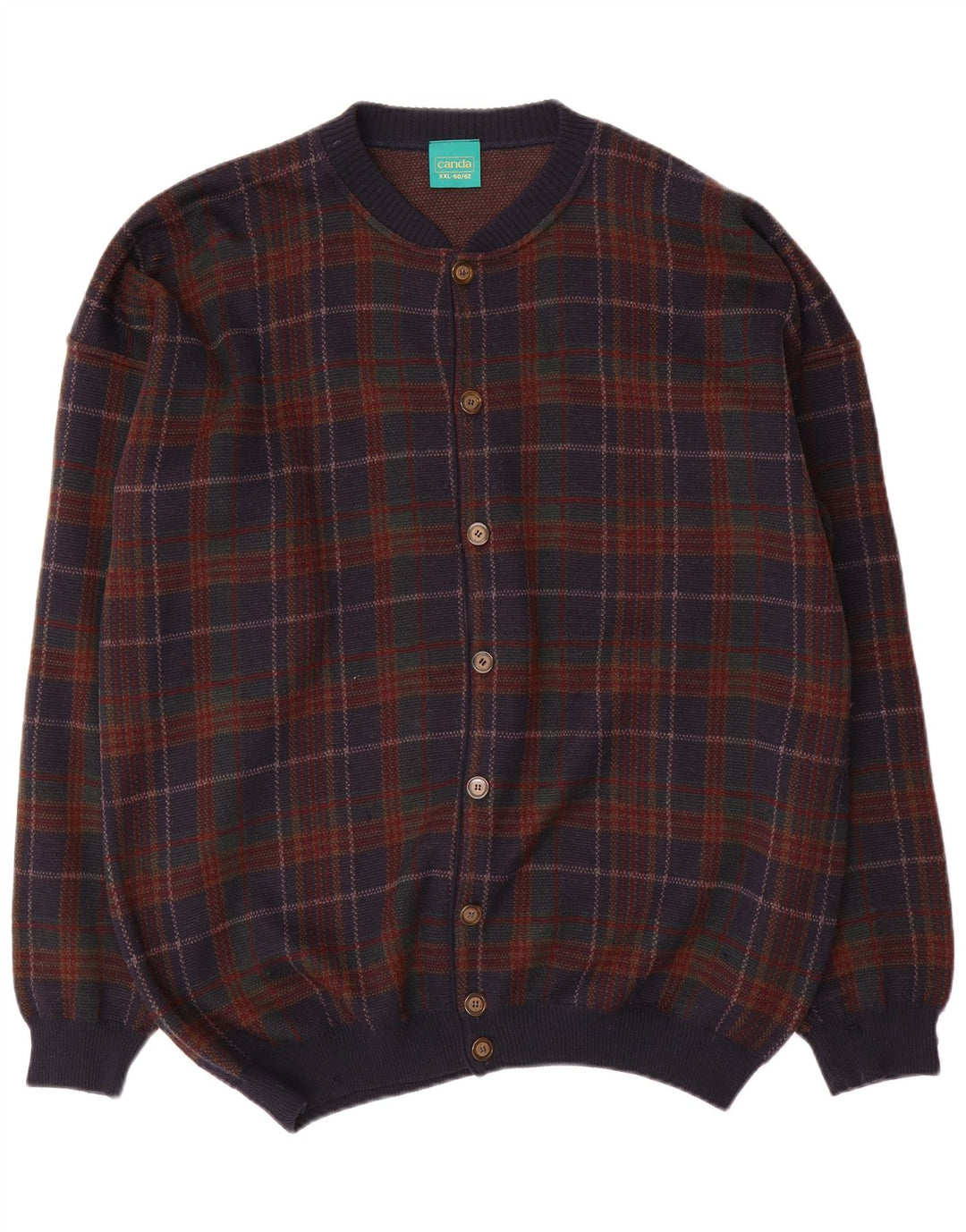 Maglione cardigan da uomo Canda 2XL acrilico a quadri multicolore