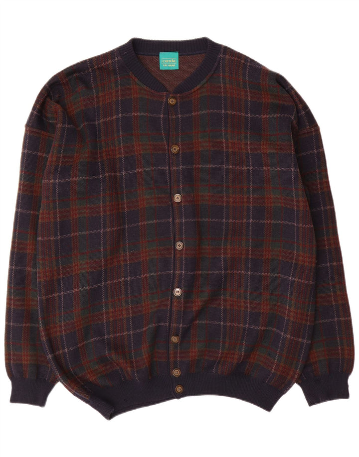 Maglione cardigan da uomo Canda 2XL acrilico a quadri multicolore
