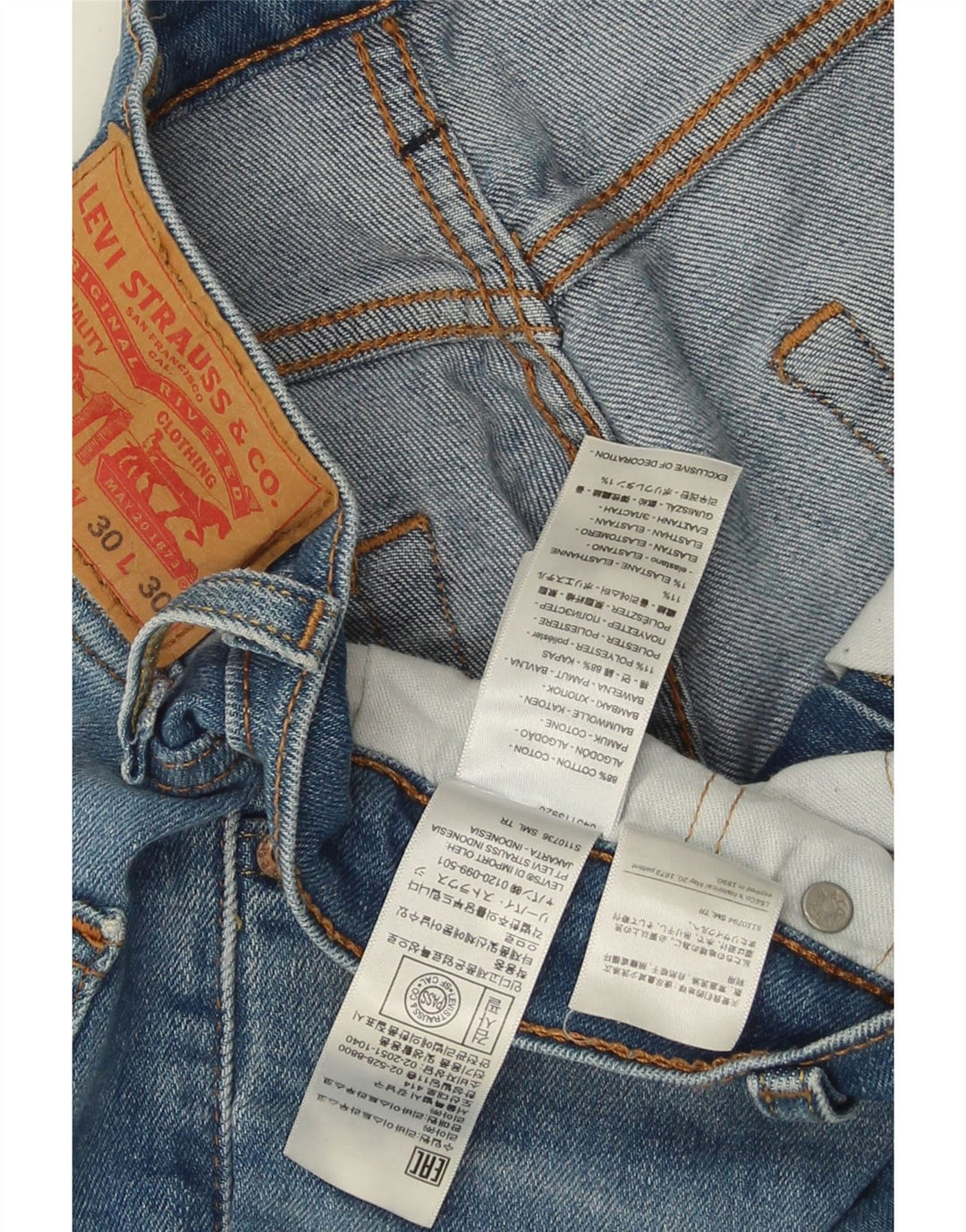 Jeans Levi's Uomo 511 Slim W30 L30 Cotone Blu