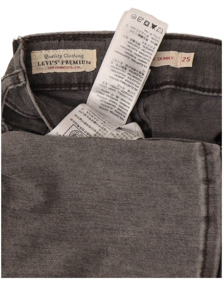 Jeans skinny effetto invecchiato da donna Levi's W25 L28 cotone grigio