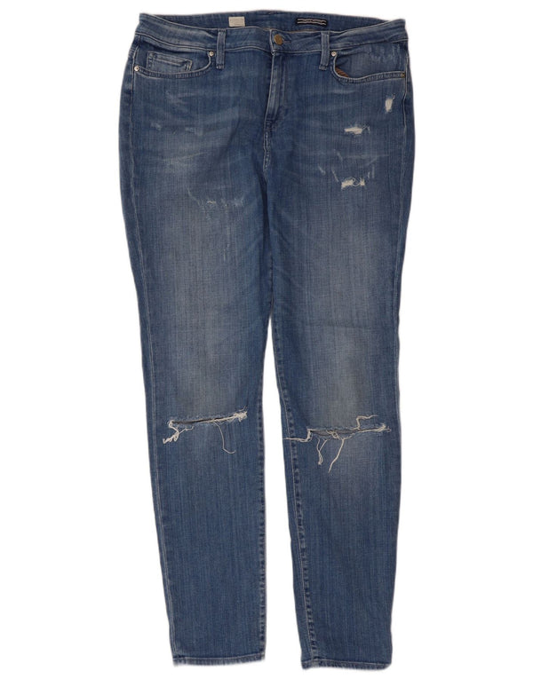 Tommy Hilfiger Donna Girlfriend Distressed Jeans Slim W30 L30 Cotone Blu