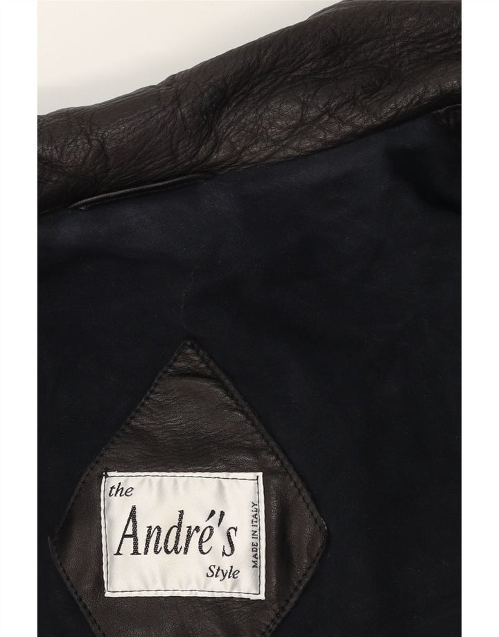 Giacca in pelle vintage da uomo UK 40 grande in pelle nera