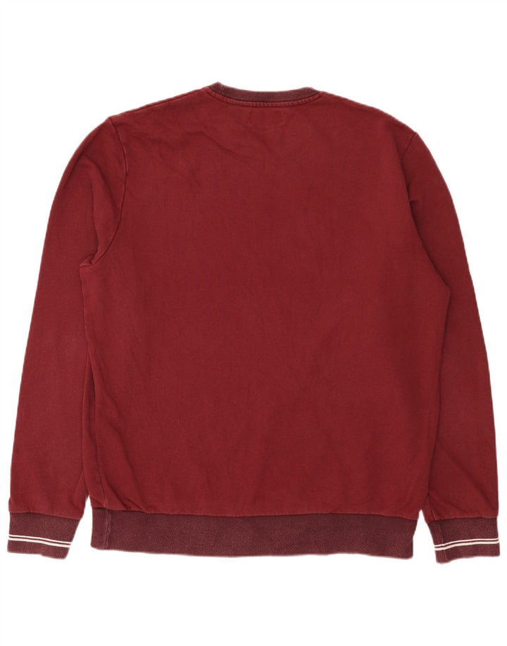 Felpa da uomo Fred Perry Maglione grande in cotone bordeaux