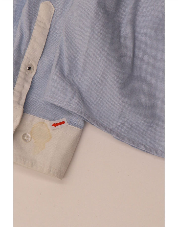 Camicia da donna Benetton UK 10 Small Blu Colourblock in cotone