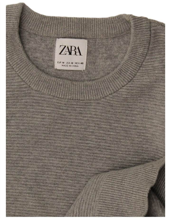 Maglione maglione girocollo da uomo Zara grigio medio