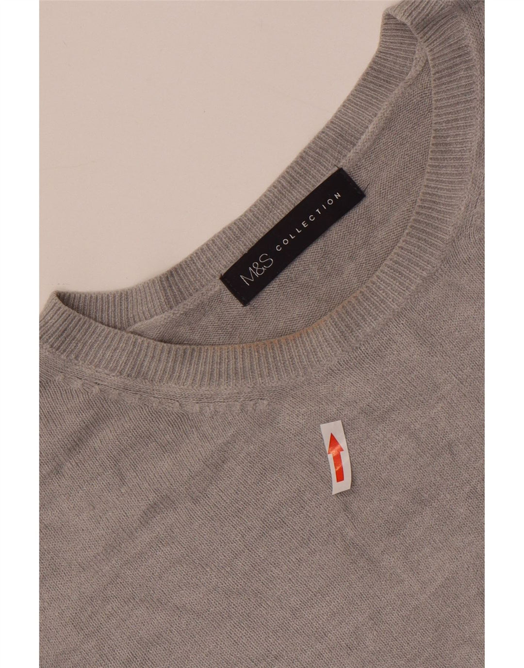 Maglione maglione girocollo da donna Marks & Spencer UK 14 grande acrilico grigio