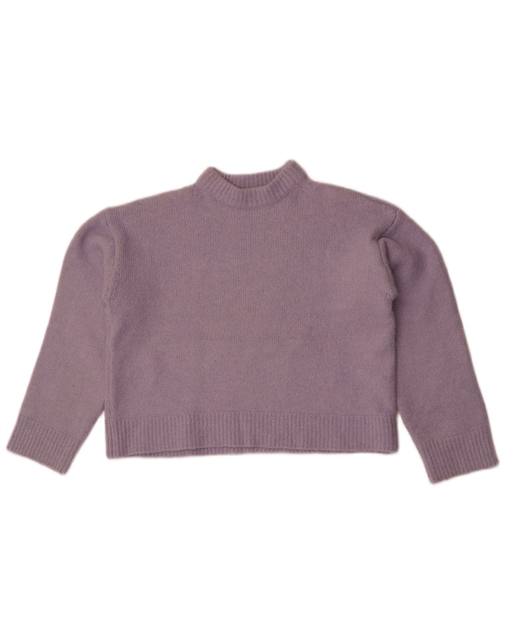 Maglione corto girocollo da donna Zara UK 14 Poliestere viola medio