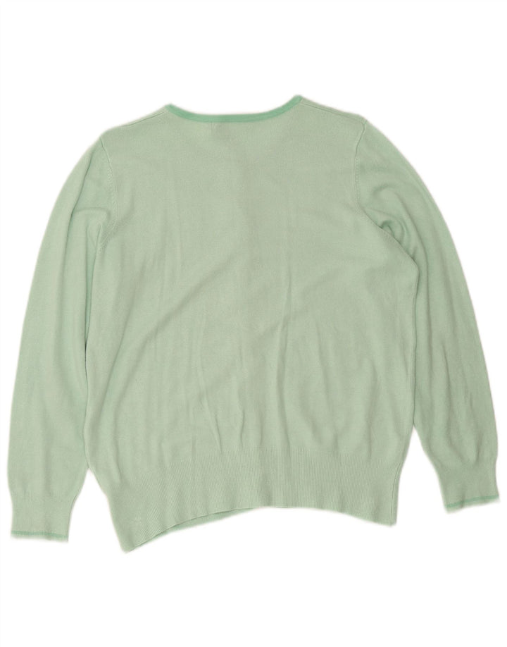Maglione cardigan da donna Marks & Spencer UK 16 grande viscosa verde