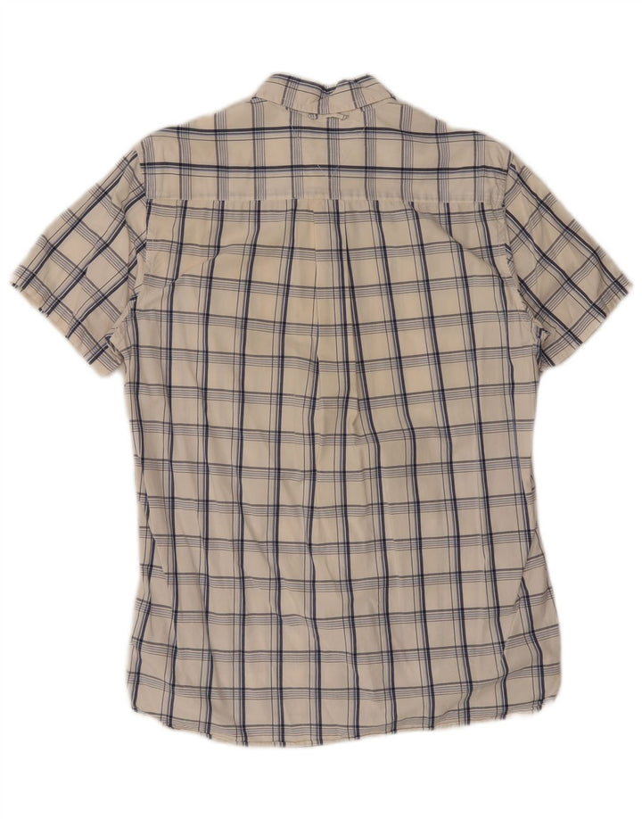 Camicia da uomo a maniche corte personalizzata Tommy Hilfiger in cotone a quadri bianco medio