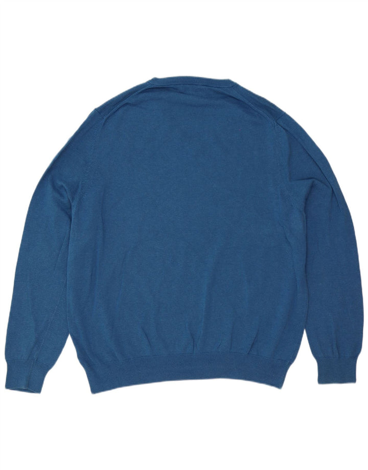 Maglione maglione con scollo a V da uomo Marks & Spencer 2XL cotone blu
