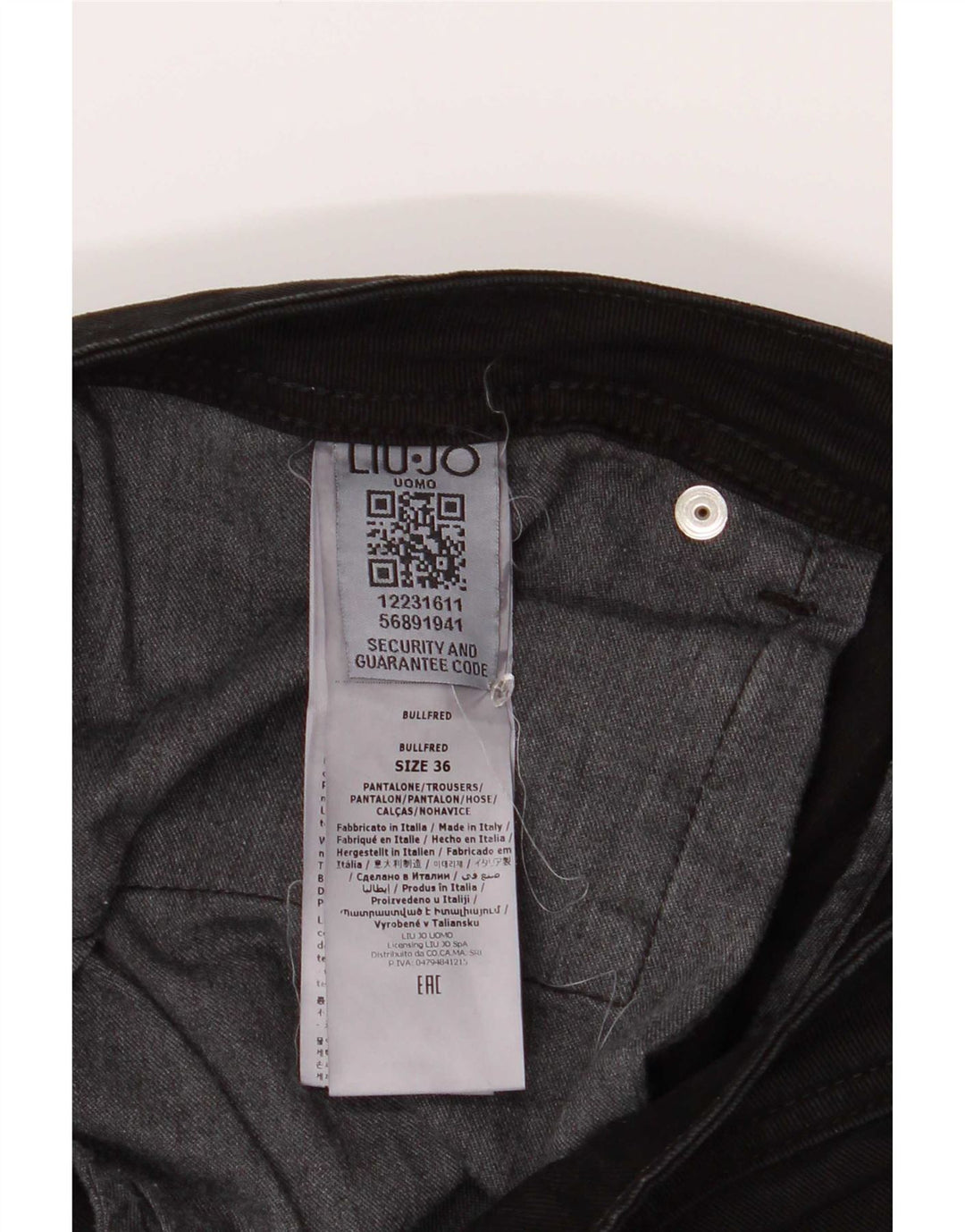 Liu Jo Uomo Fred Regular Cropped Jeans W36 L29 Cotone Nero