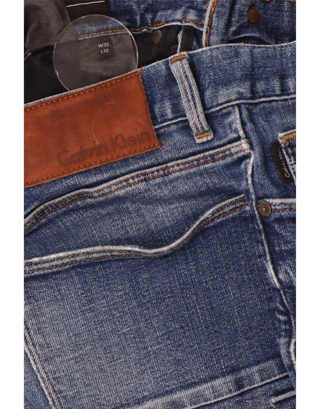 Jeans slim da uomo Calvin Klein W33 L32 cotone blu