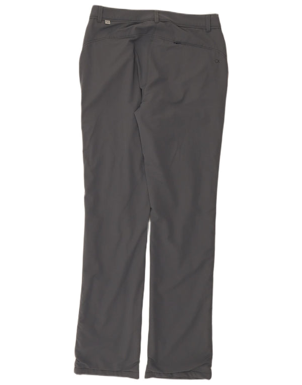 Pantaloni chino dritti da golf da donna Calvin Klein UK 10 Small W30 L33 Grigio