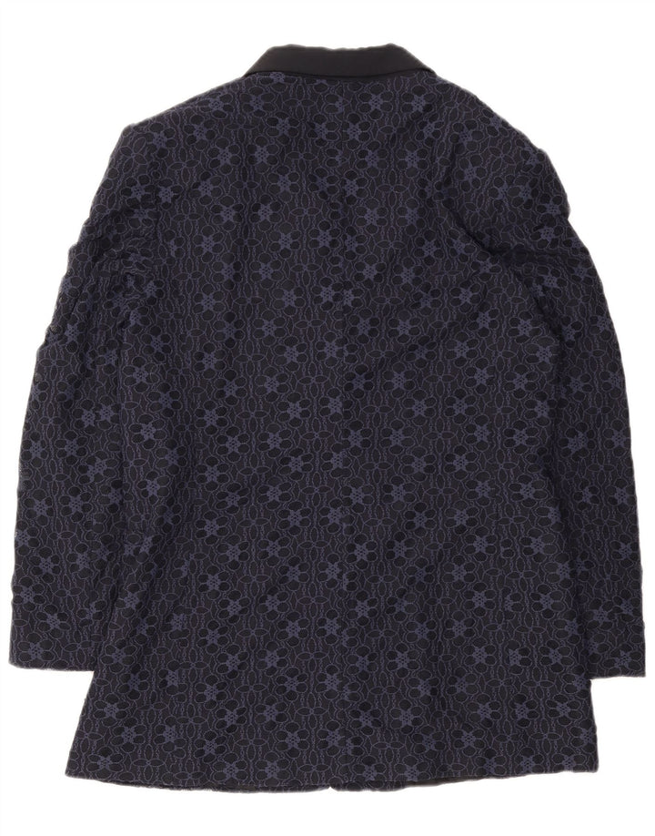 Giacca blazer a 3 bottoni da donna Carol IT 48 XL Poliammide floreale blu navy