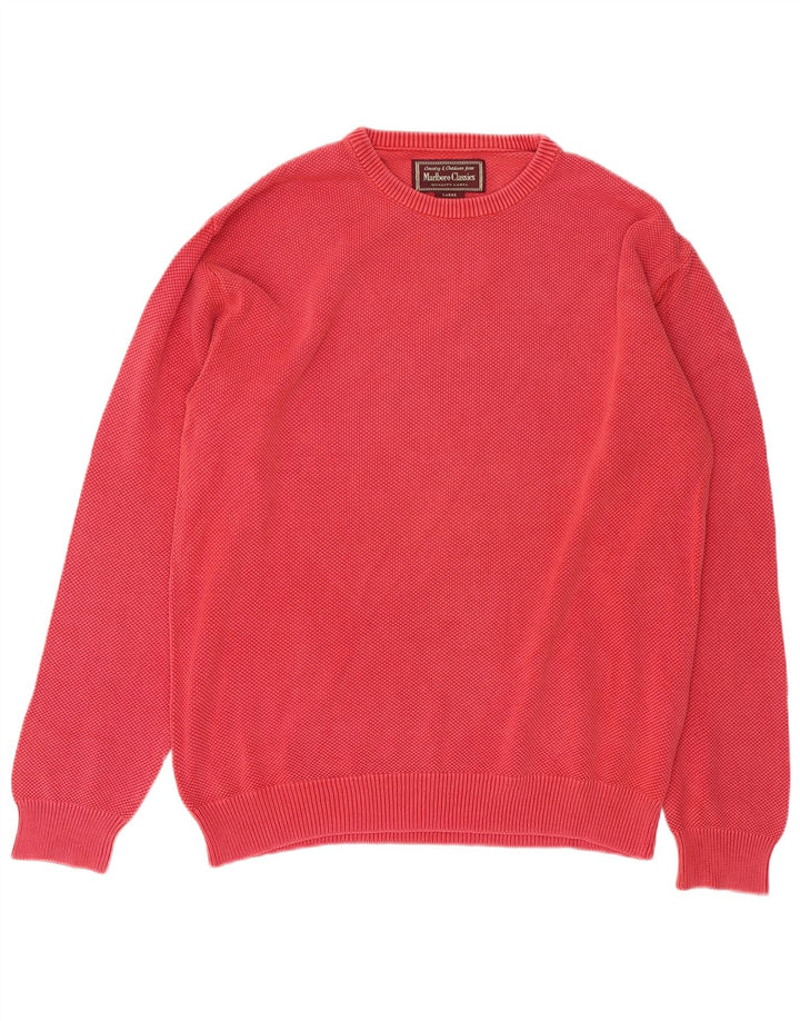 MARLBORO CLASSICS Maglione da uomo con scollo a barca grande cotone rosso