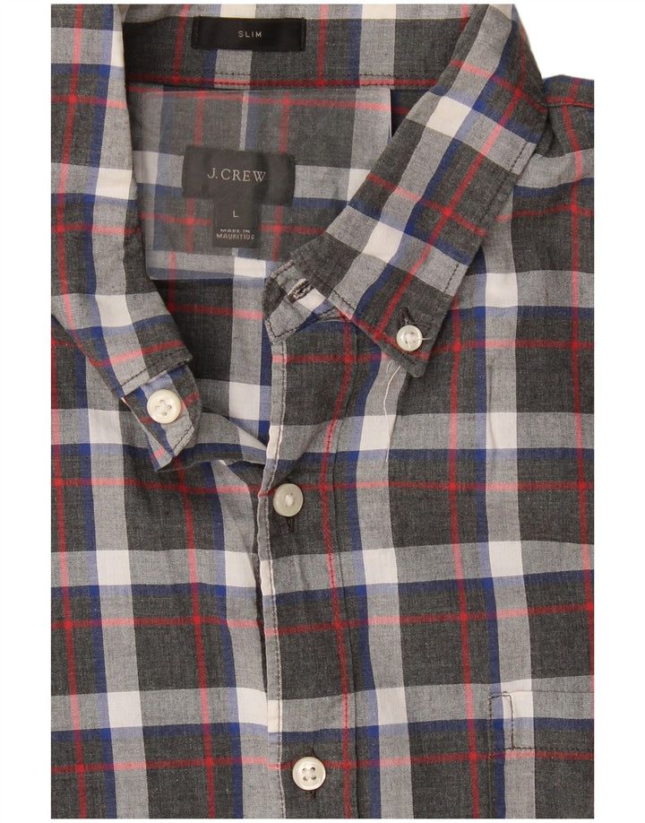 Camicia slim da uomo J. Crew a quadri grigi grandi