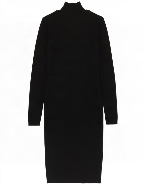 Abito aderente a maniche lunghe da donna Karen Millen US 3 Small Lana blu navy