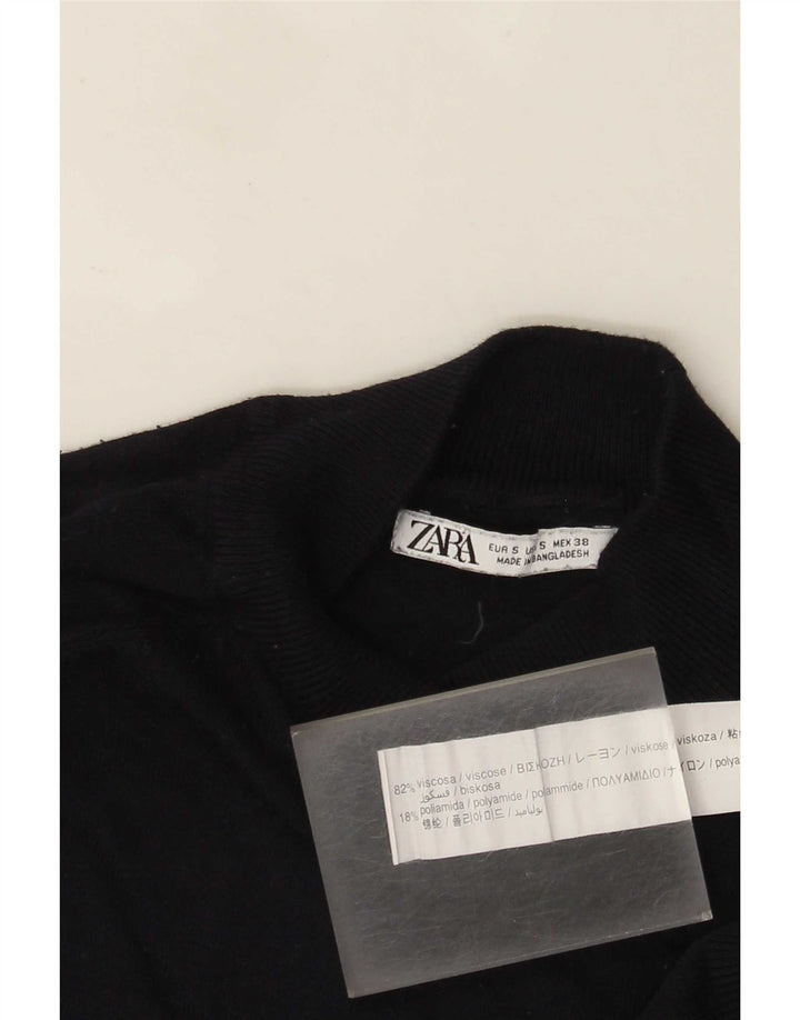 Maglione Zara da uomo con collo dolcevita piccolo in viscosa blu navy