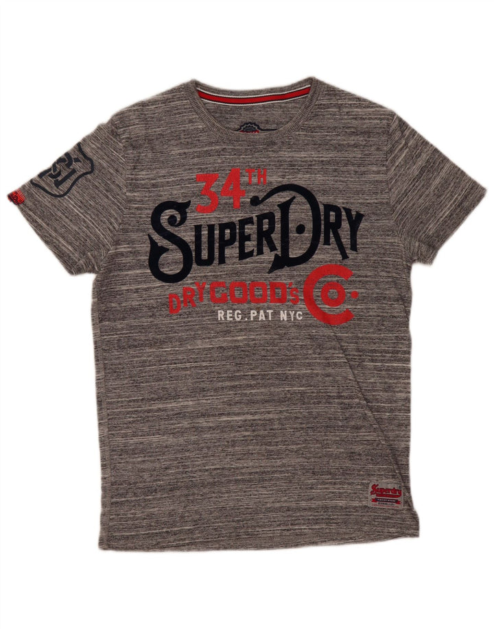 T-shirt grafica da uomo Superdry Top grande grigio chiazzato
