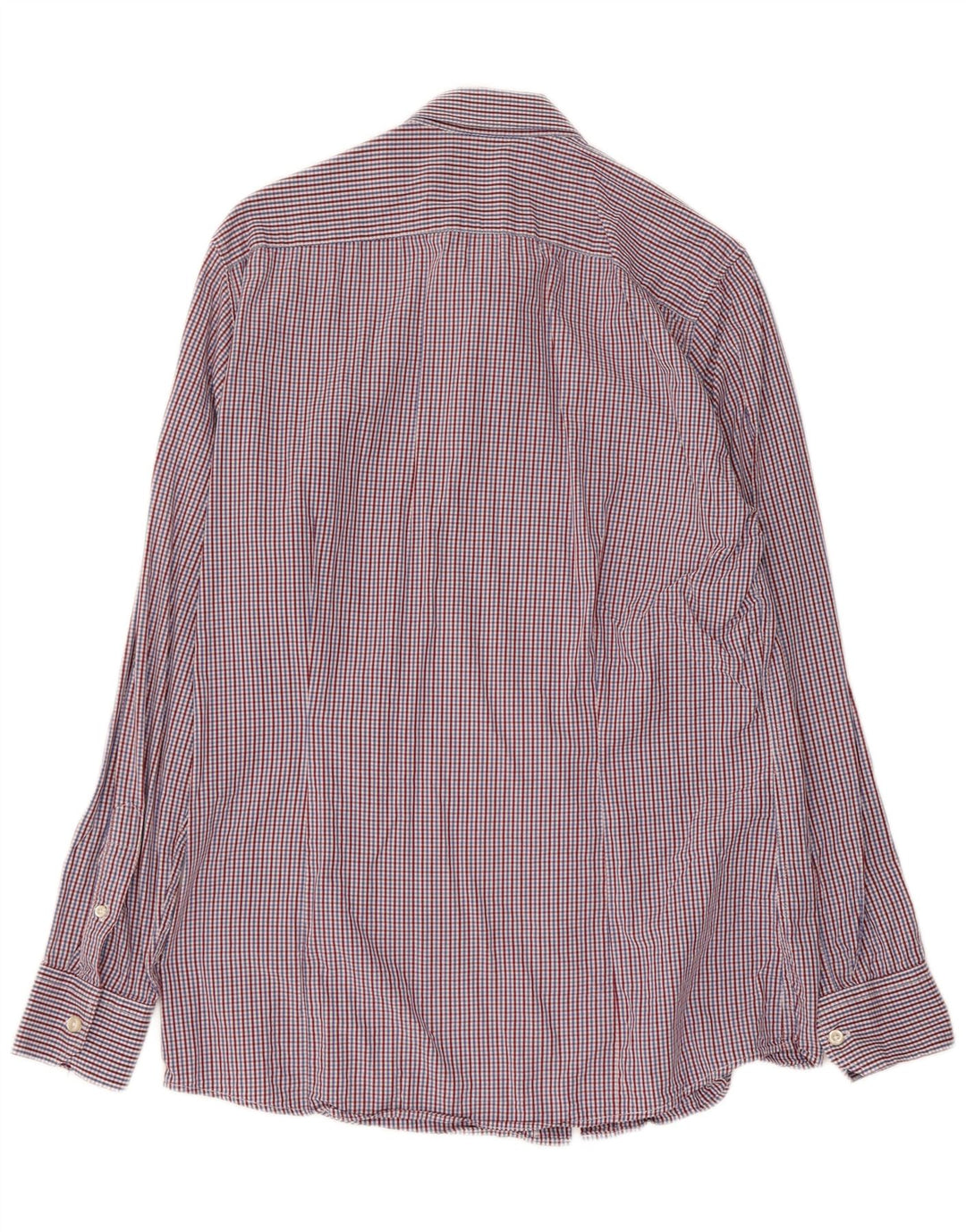 Camicia Benetton Uomo Cotone Check Blu Medio