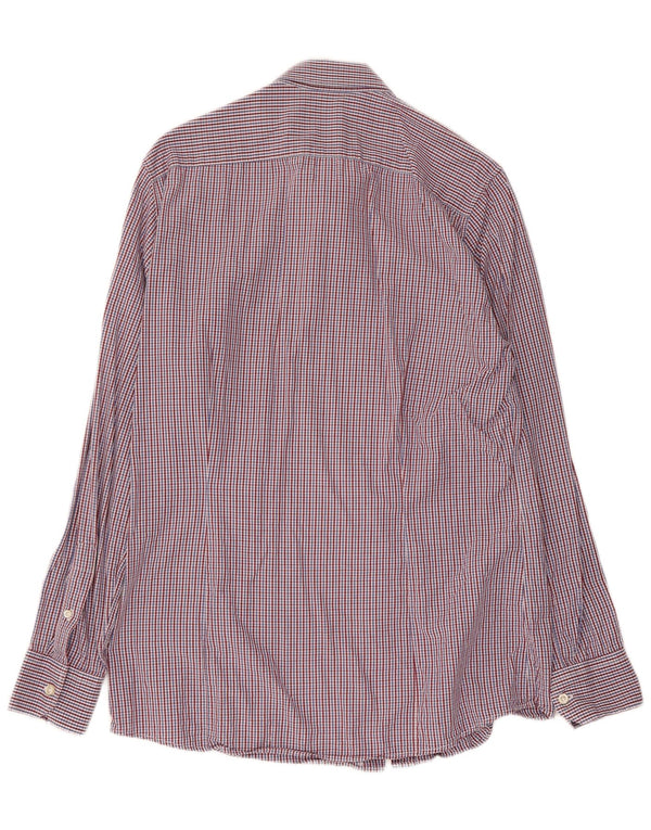 Camicia Benetton Uomo Cotone Check Blu Medio