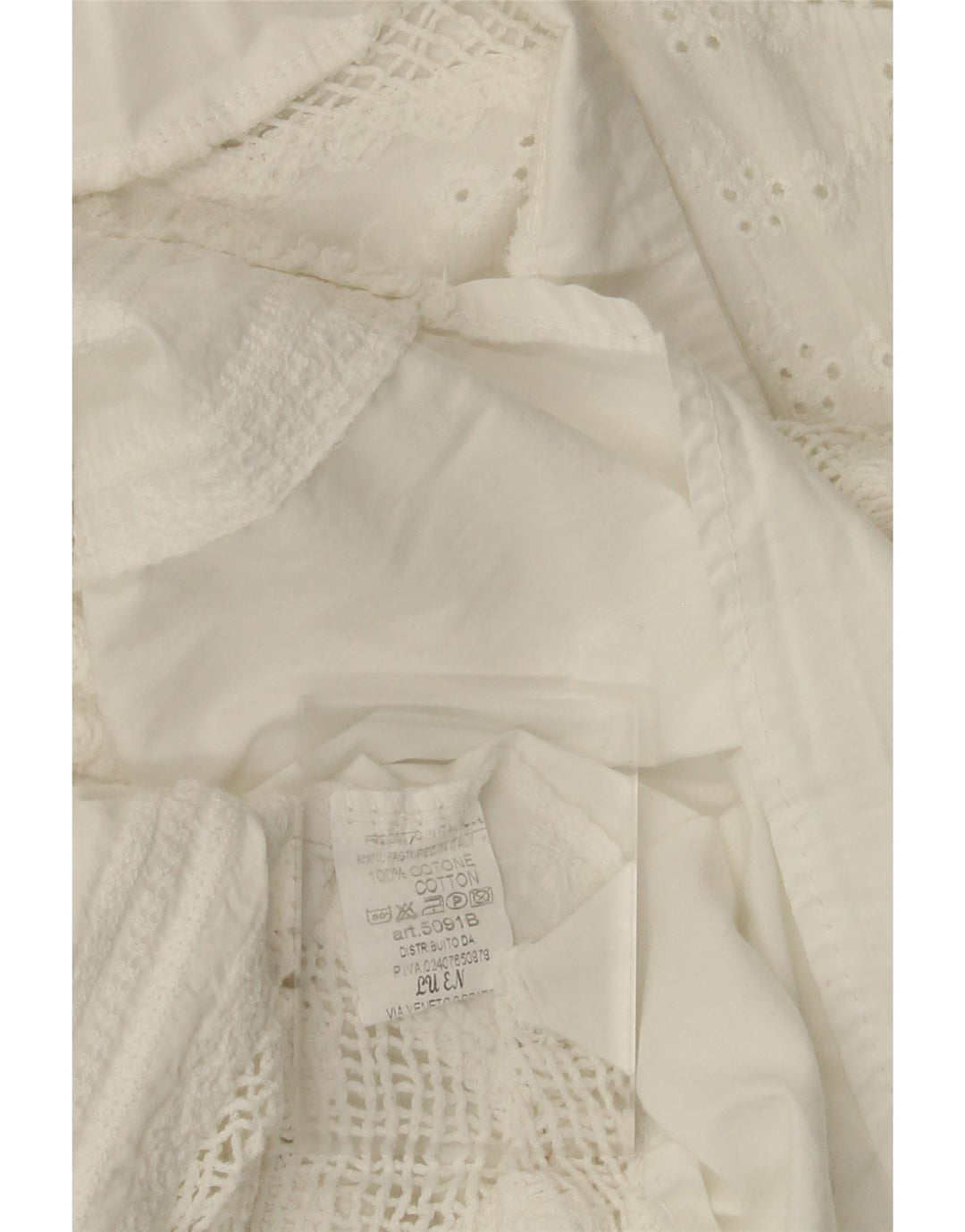 Camicetta da donna con maniche a 3/4 VINTAGE UK 14 Cotone floreale bianco medio