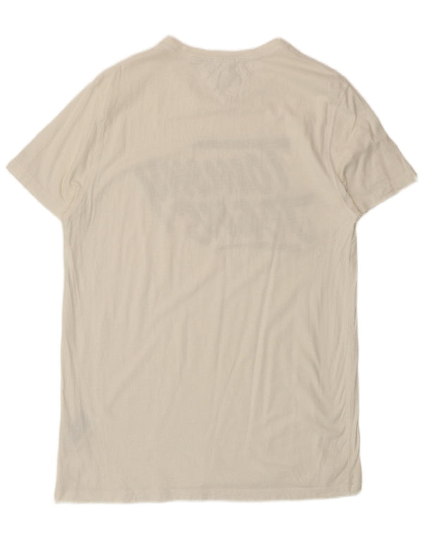 Tommy Hilfiger T-shirt grafica da uomo con vestibilità regolare, top grande in cotone bianco
