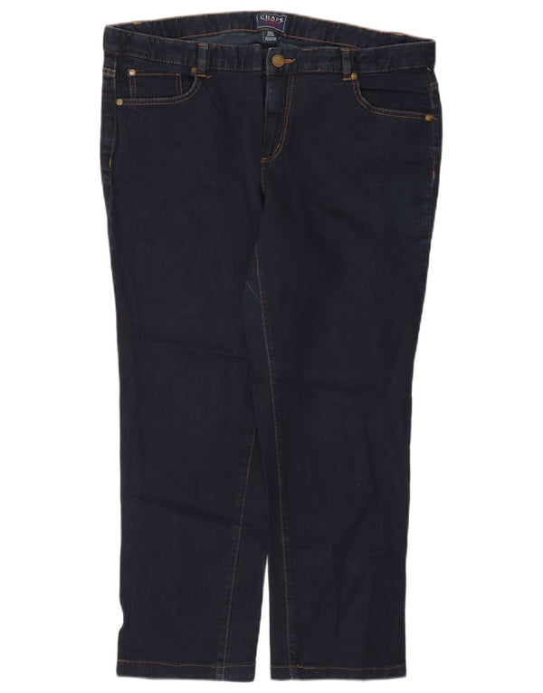 Chaps Jeans dritti a vita alta da donna US 16 2XL W36 L26 Cotone blu navy