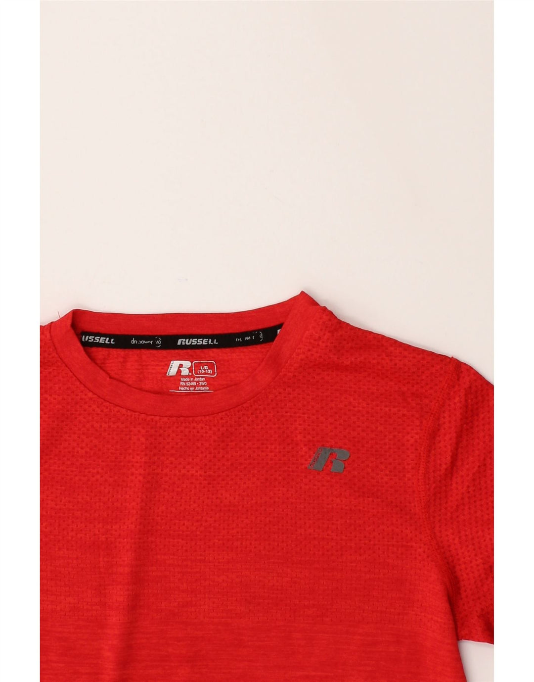 RUSSELL ATHLETIC Boys T-Shirt Top 10-11 Years Large  Red Polyester Vintage Russell Athletic and Second-Hand Russell Athletic from Messina Hembry 