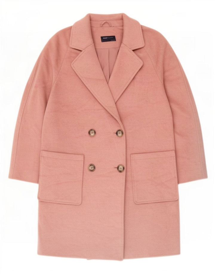 Cappotto doppiopetto oversize da donna Marks & Spencer UK 10 piccolo rosa