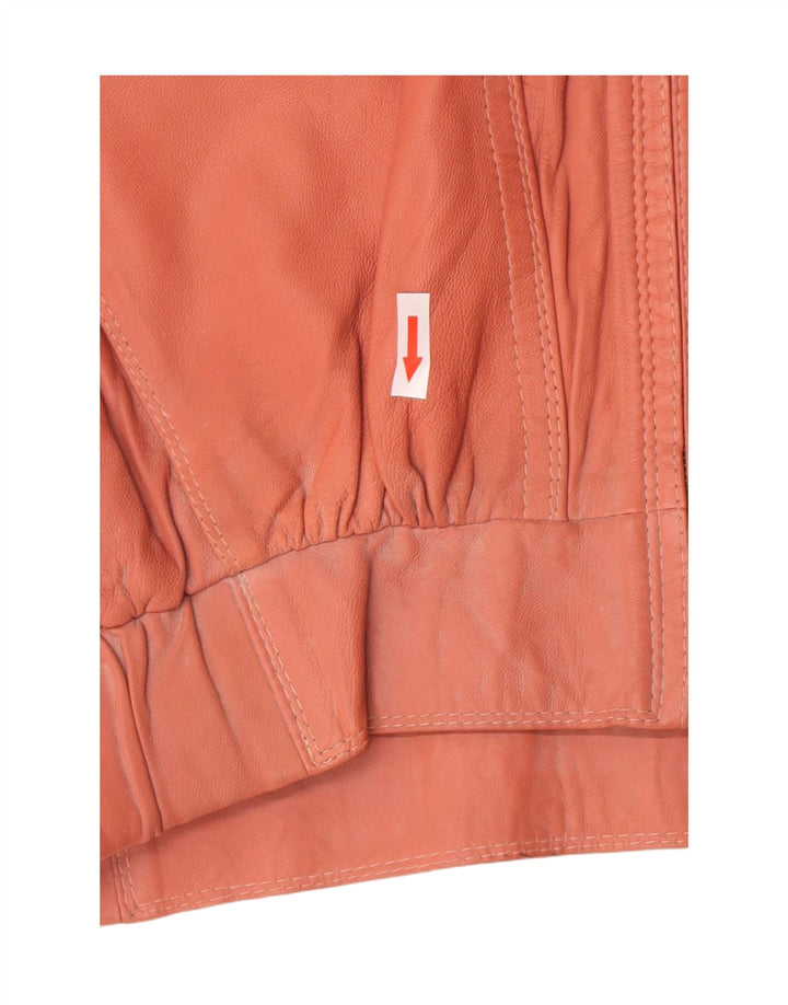 Giacca in pelle oversize da donna vintage EU 40 in pelle rosa medio