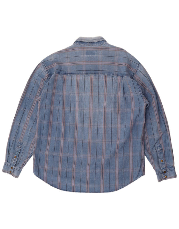 Camicia western da uomo Wrangler 2XL in cotone a quadri blu