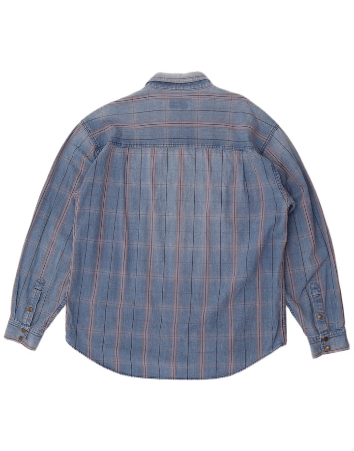 Camicia western da uomo Wrangler 2XL in cotone a quadri blu