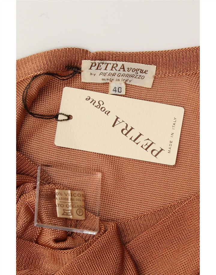 VINTAGE Womens Sleeveless See Through Top IT 40 Small Brown Viscose Vintage Vintage and Second-Hand Vintage from Messina Hembry 
