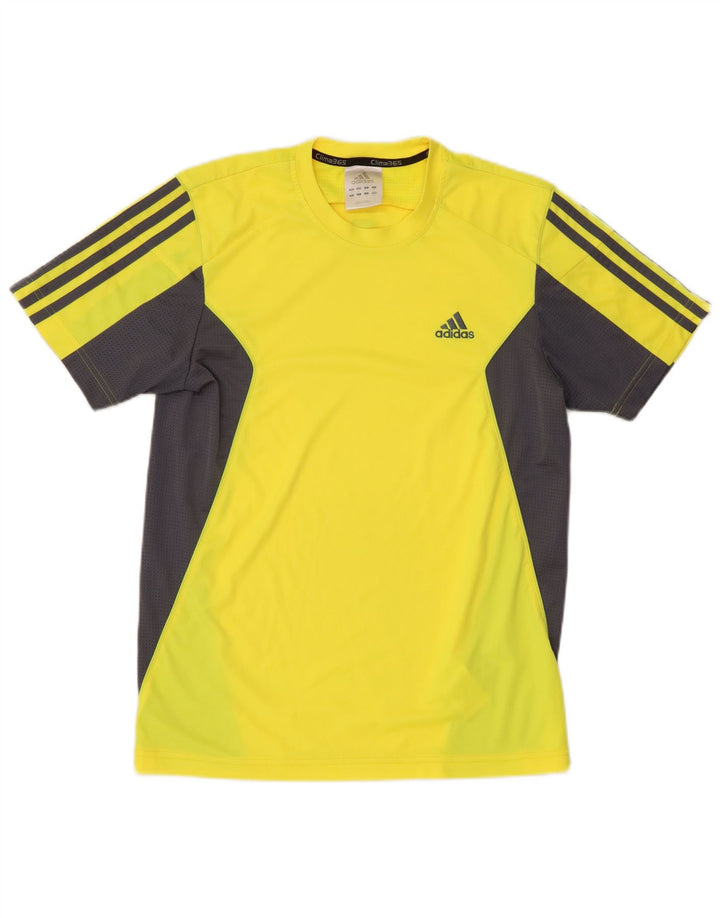 T-shirt Adidas Clima 365 da uomo, piccola, in poliestere color block giallo