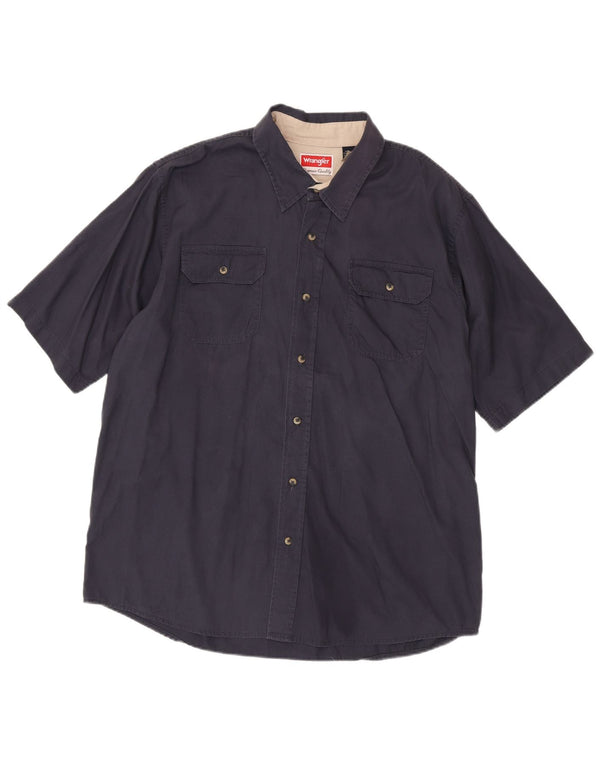 Camicia a maniche corte da uomo Wrangler XL in cotone blu navy